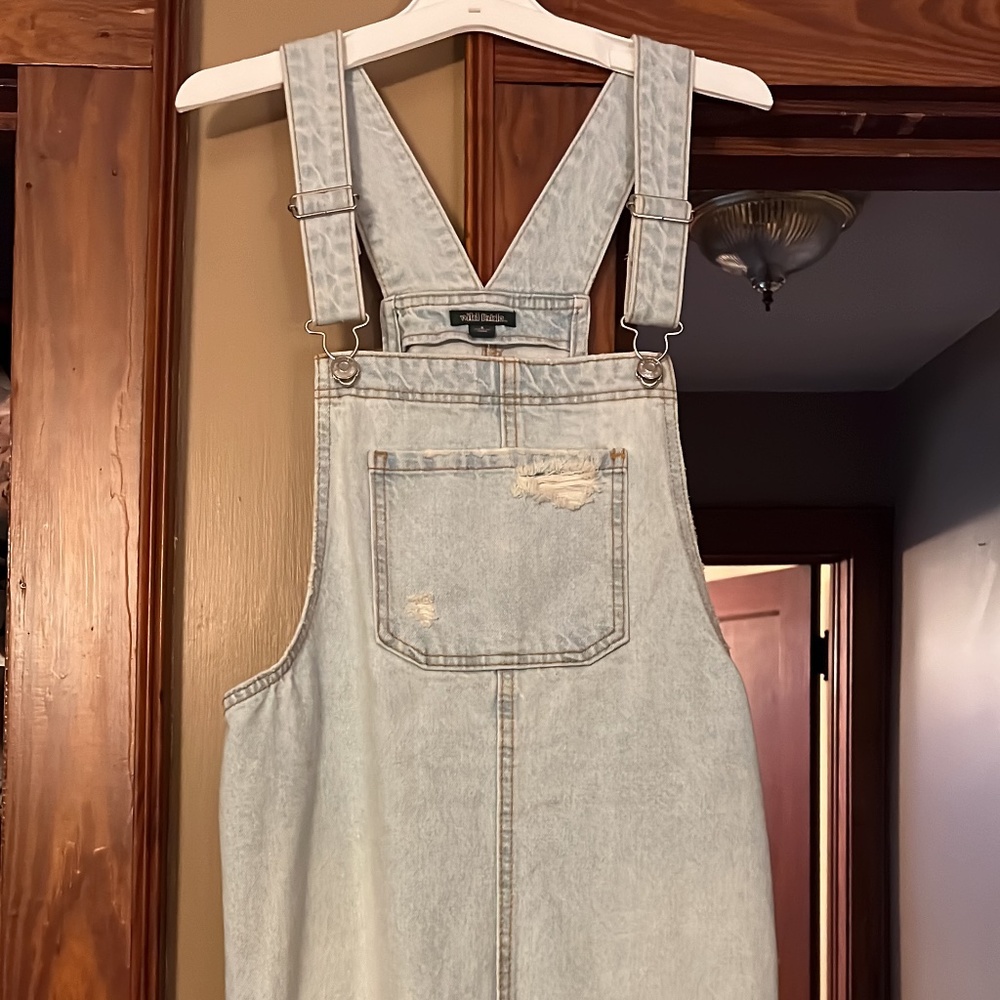 Denim overall dress